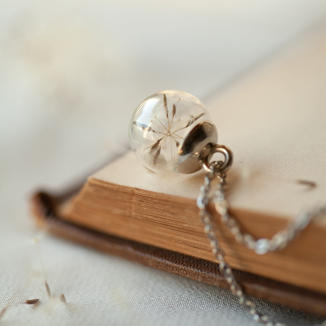 Make a Wish Steel Dandelion Necklace – Blossom Gioielli