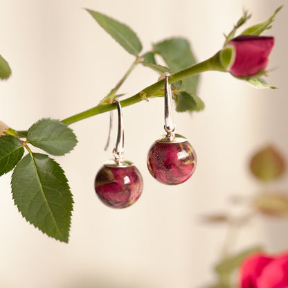 Boucles d'oreilles bouton de rose